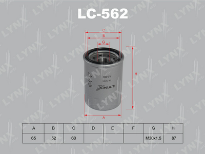 Масляный фильтр LYNXauto LC-562 для ACURA RDX