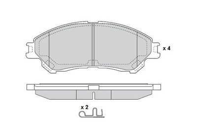 E.T.F. 12-1596 Тормозные колодки и сигнализаторы  для SUZUKI SX4 (Сузуки Сx4)