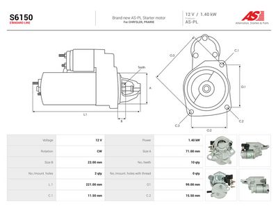 Startmotor AS-PL S6150
