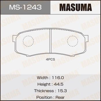 MASUMA MS-1243 Ремкомплект барабанных колодок  для TOYOTA LAND CRUISER PRADO (Тойота Ланд круисер прадо)