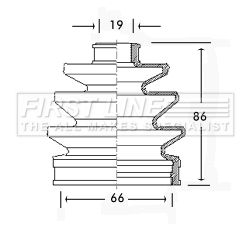 Bellow, drive shaft FIRST LINE FCB2303