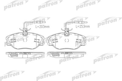 Комплект тормозных колодок, дисковый тормоз PATRON PBP1000 для FIAT SCUDO