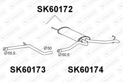 VENEPORTE SK60172 Глушитель выхлопных газов  для SKODA OCTAVIA III (5E3, NL3, NR3) 1.6 TDI