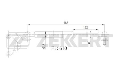 ZEKKERT GF-2525 Амортизатор багажника и капота  для LEXUS LX (Лексус Лx)