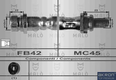 AKRON-MALÒ 8647 Тормозной шланг  для FORD MONDEO II седан (BFP) 1.8 TD