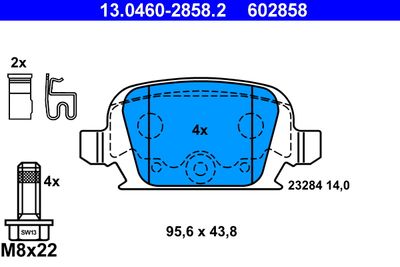 Комплект тормозных колодок, дисковый тормоз ATE 13.0460-2858.2 для OPEL TIGRA