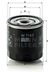 Масляный фильтр MANN-FILTER W 714/2 для SEAT 133