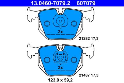 Комплект тормозных колодок, дисковый тормоз ATE 13.0460-7079.2 для BMW X3