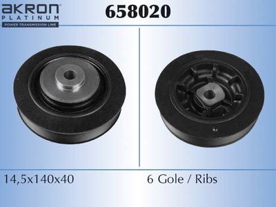 Ременный шкив, коленчатый вал AKRON-MALÒ 658020 для RENAULT SAFRANE