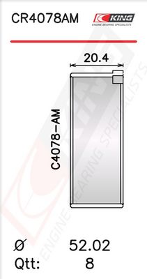 Черупка на биелен лагер KING CR4078AM0.5