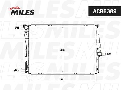 Радиатор, охлаждение двигателя MILES ACRB389