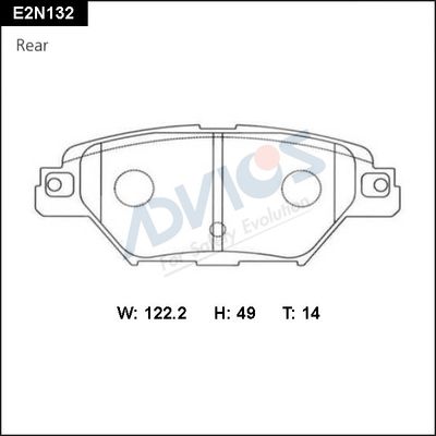 Комплект тормозных колодок, дисковый тормоз ADVICS E2N132 для MAZDA CX-9