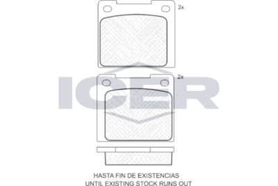 комплект спирачно феродо, дискови спирачки ICER 180087