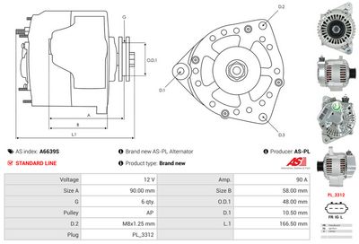 GENERATOR / ALTERNATOR AS-PL A6639S 4