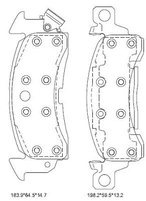 Комплект тормозных колодок, дисковый тормоз ASIMCO KD6801 для CADILLAC FLEETWOOD