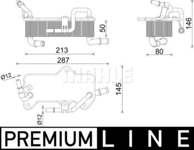 Oljekylare, automatisk transmission MAHLE CLC 285 000P