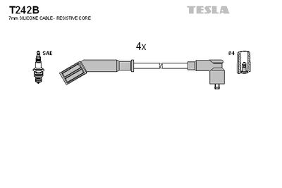 Комплект проводов зажигания TESLA T242B для LANCIA Y10
