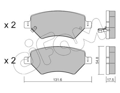 Zestaw klocków hamulcowych, hamulce tarczowe CIFAM 822-1049-0