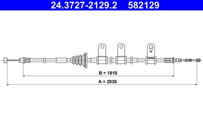 Тросик, cтояночный тормоз ATE 24.3727-2129.2 для MITSUBISHI GRANDIS