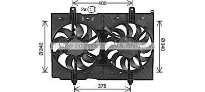 Вентилятор, охлаждение двигателя AVA QUALITY COOLING DN7539 для NISSAN X-TRAIL