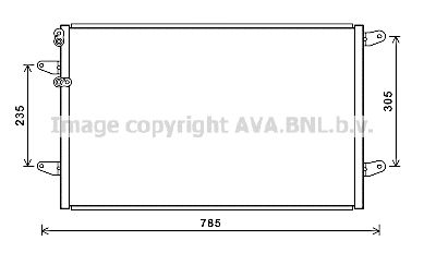 Конденсатор, кондиционер AVA QUALITY COOLING VN5379 для VW PHAETON