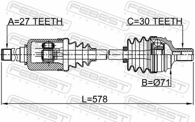 Drive Shaft 1614-221FRH