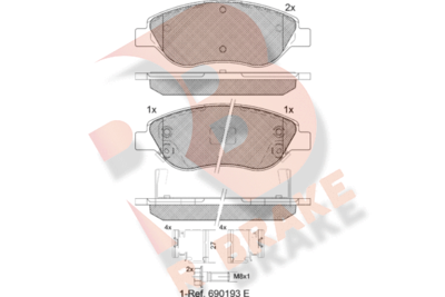 Комплект тормозных колодок, дисковый тормоз R BRAKE RB1445-208 для FIAT TIPO
