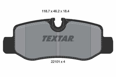 Комплект тормозных колодок, дисковый тормоз TEXTAR 2210101 для MERCEDES-BENZ EQV