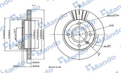 спирачен диск MANDO MBC035010