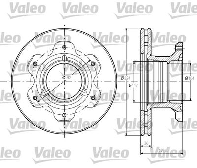 Тормозной диск VALEO 187110 для MERCEDES-BENZ VARIO