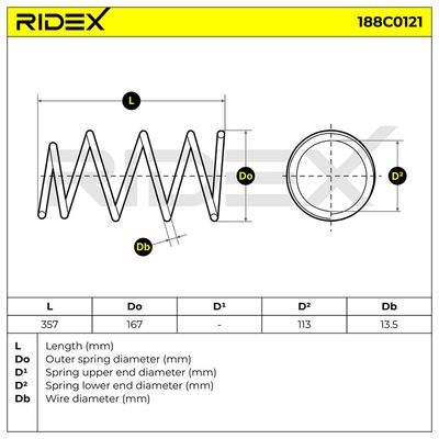 пружина за ходовата част RIDEX 188C0121