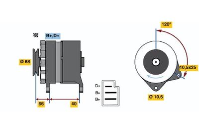 Генератор BOSCH 0 986 034 630 для SEAT MALAGA