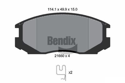 BENDIX Braking BPD1410 Тормозные колодки и сигнализаторы  для PROTON SATRIA (Протон Сатриа)