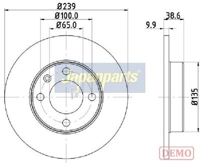 спирачен диск JAPANPARTS DI-0937C