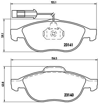 Комплект тормозных колодок, дисковый тормоз BREMBO P 23 075 для LANCIA LYBRA