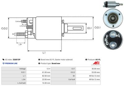 SOLENOID ELECTROMOTOR AS-PL SS0015P 3