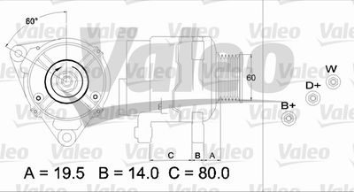 Генератор VALEO 437385 для FORD ESCORT