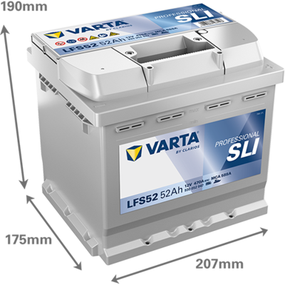 Varta 930052047K312 Professional SLI 12V 52Ah 470A