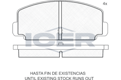 комплект спирачно феродо, дискови спирачки ICER 180247