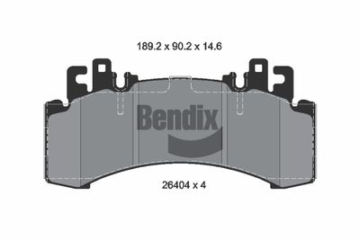 Sada brzdových destiček, kotoučová brzda BENDIX Braking BPD2482