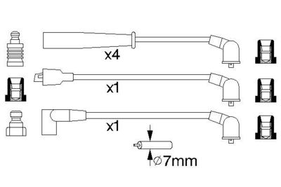 Комплект проводов зажигания BOSCH 0 986 356 735 для KIA SEPHIA