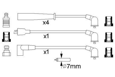 Комплект проводов зажигания BOSCH 0 986 356 735 для KIA SEPHIA