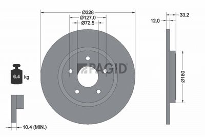 Tarcza hamulcowa PAGID 55860NC