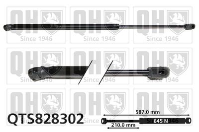 Газовая пружина, крышка багажник QUINTON HAZELL QTS828302 для CITROËN C4
