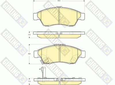 Комплект тормозных колодок, дисковый тормоз GIRLING 6132909 для SUZUKI LIANA