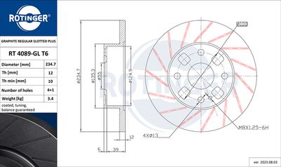 спирачен диск ROTINGER RT 4089-GL T6