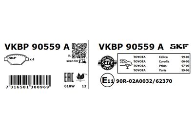 SET PLACUTE FRANA FRANA DISC SKF VKBP90559A 2