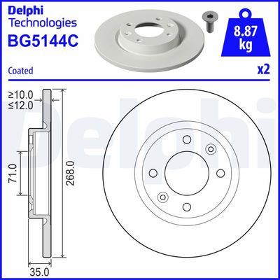 Tarcza hamulcowa DELPHI BG5144C