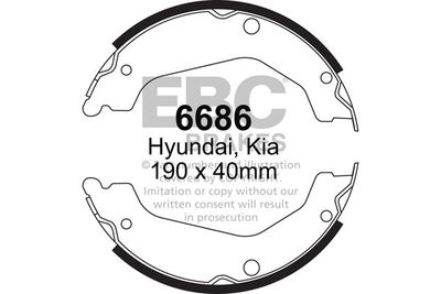 Комплект тормозных колодок EBC Brakes 6686 для HYUNDAI TERRACAN