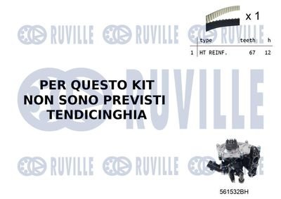 Водяной насос + комплект зубчатого ремня RUVILLE 55B0032 для AUDI Q5